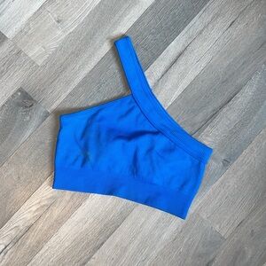 Vibrant Blue Asymmetrical Crop Top